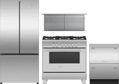 4 Piece Package Includes Refrigerator, Range, Hood And Dishwasher